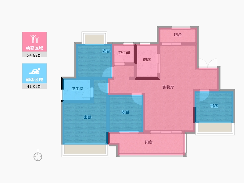 重庆-重庆市-海成金科印江府-83.76-户型库-动静分区