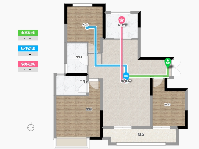 河南省-郑州市-银榕居-102.40-户型库-动静线