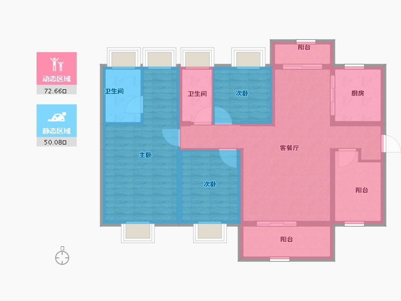 广东省-珠海市-碧桂园·华发滨海天际-109.73-户型库-动静分区