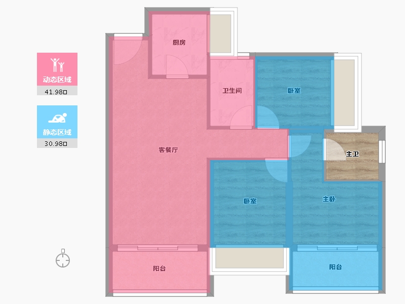 广东省-深圳市-尖岗山壹号花园-68.54-户型库-动静分区