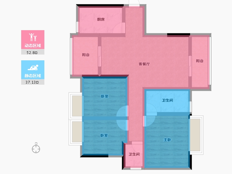 四川省-成都市-西江河畔-78.13-户型库-动静分区