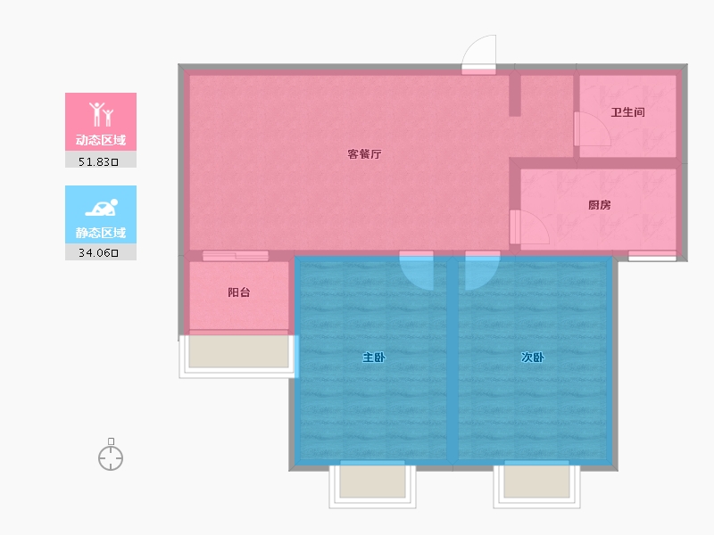 山西省-太原市-青年城未来御-76.80-户型库-动静分区