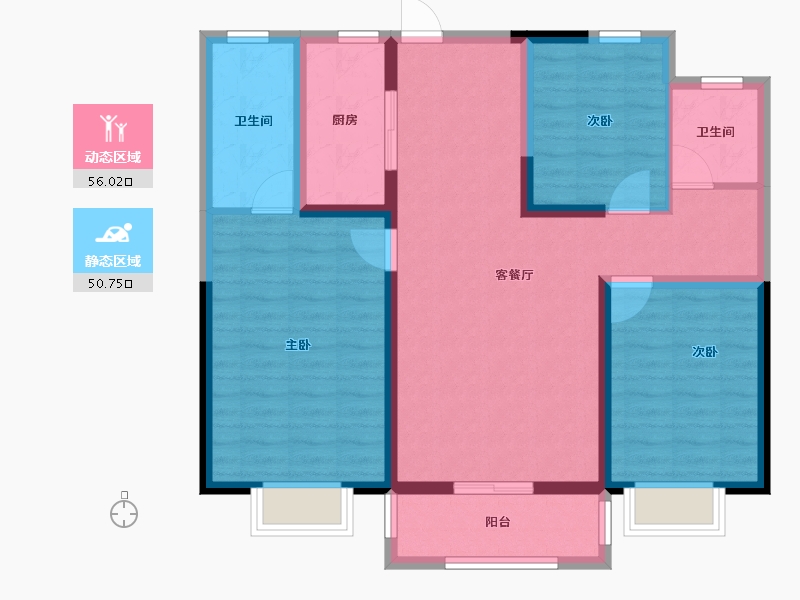 河南省-郑州市-华瑞·紫金嘉苑-95.20-户型库-动静分区