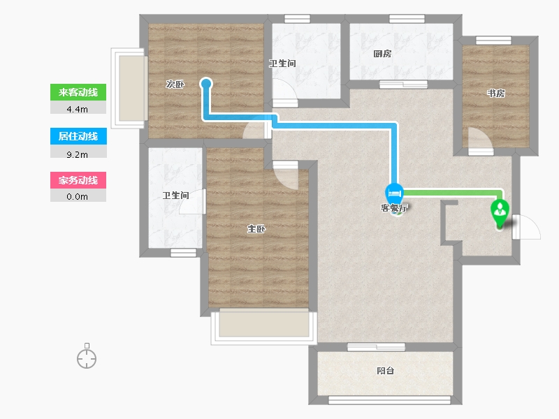 河南省-郑州市-清韵颐景苑-88.50-户型库-动静线