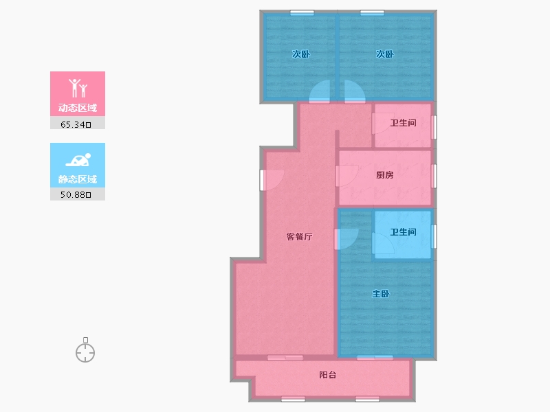 河北省-石家庄市-金地玺悦府-104.57-户型库-动静分区