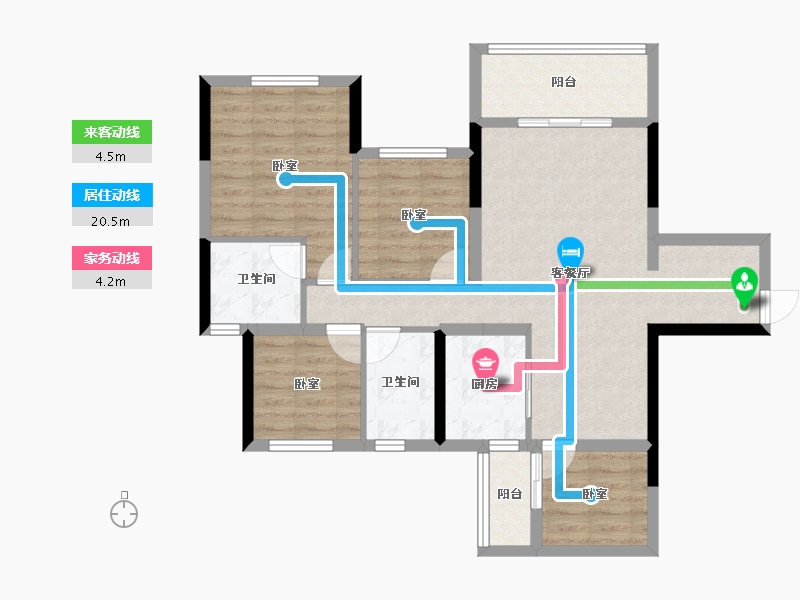 四川省-成都市-瀚城绿洲-85.40-户型库-动静线