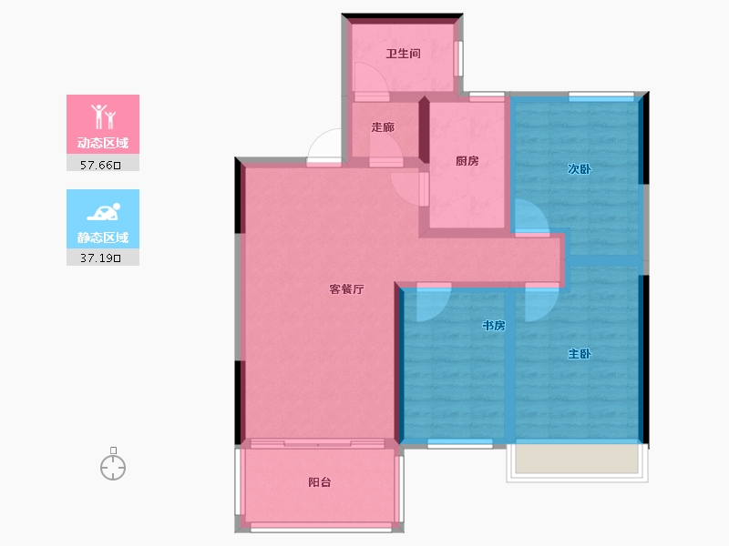 河南省-郑州市-鑫苑府-84.00-户型库-动静分区