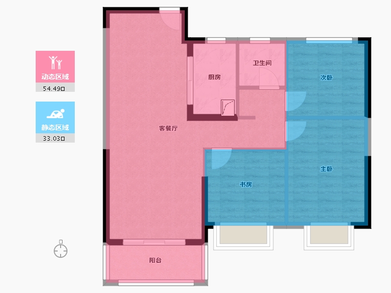 湖北省-武汉市-南益名悦华府-79.00-户型库-动静分区