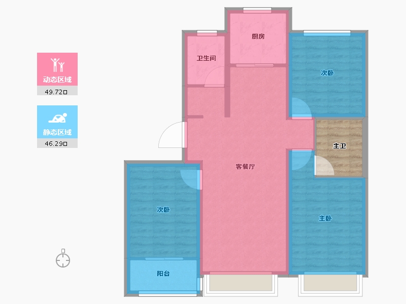 河北省-衡水市-滨湖书香雅居-91.31-户型库-动静分区