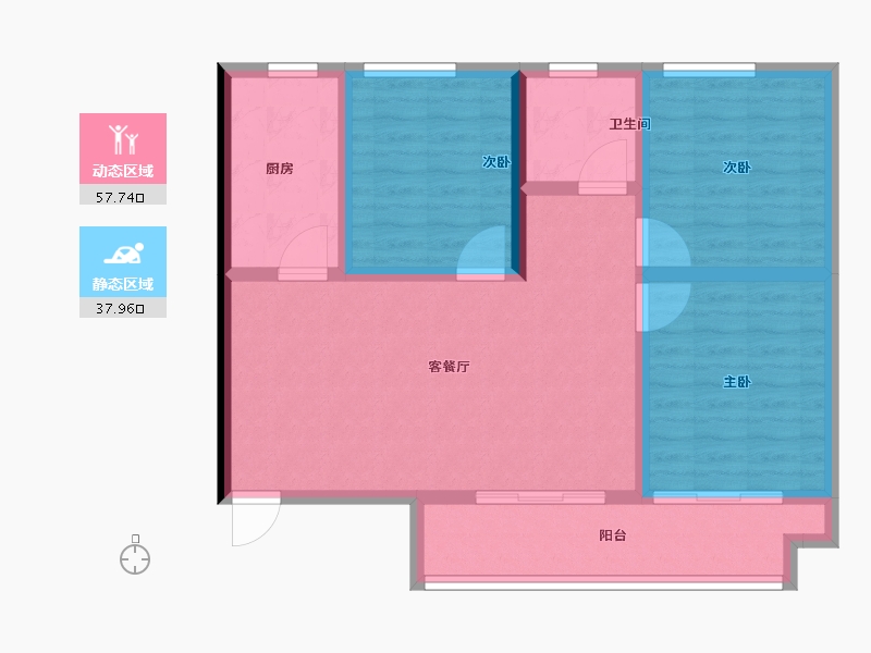 河南省-郑州市-嘉业·嘉境上品-85.60-户型库-动静分区