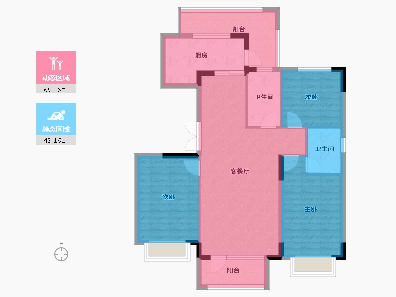 辽宁省-丹东市-江山和鳴-96.19-户型库-动静分区