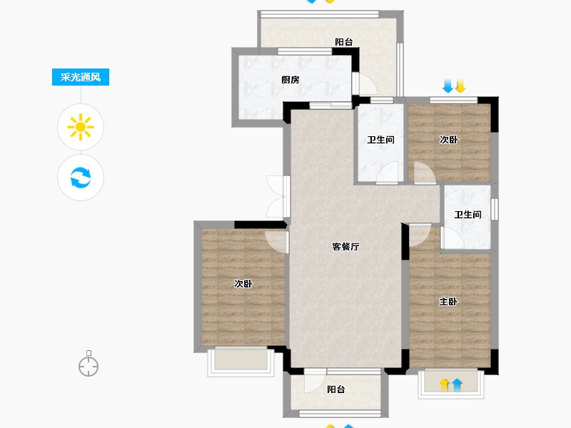 辽宁省-丹东市-江山和鳴-96.19-户型库-采光通风