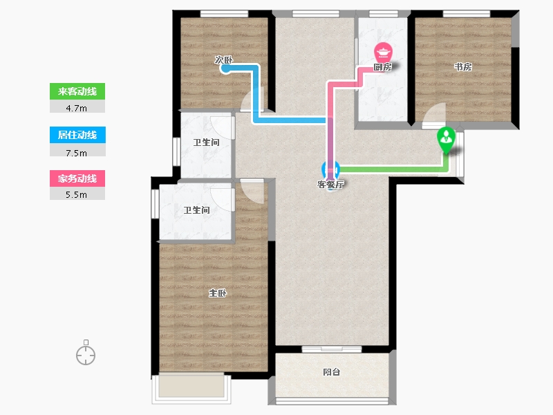 河南省-郑州市-汇泉景悦城-103.94-户型库-动静线