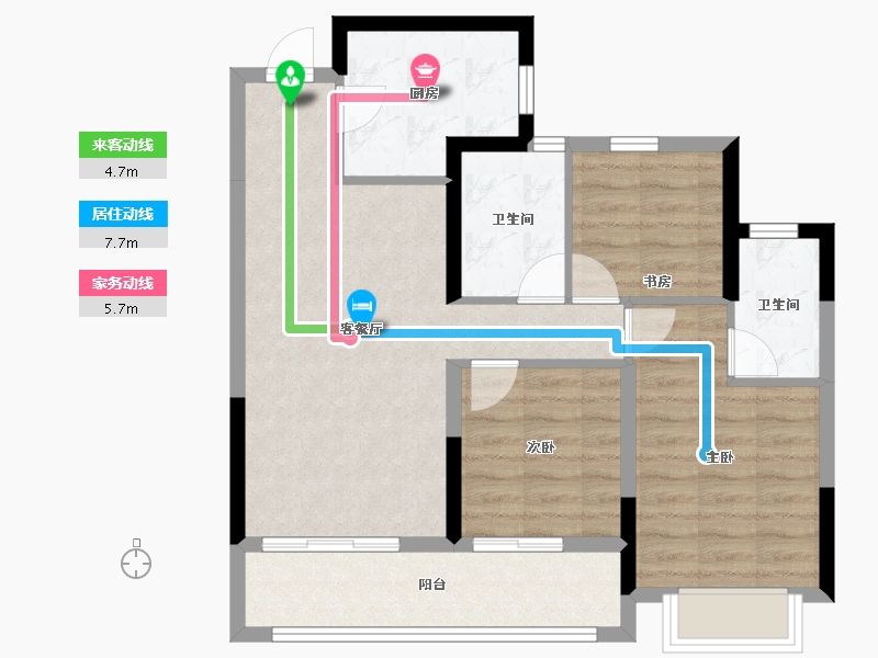 浙江省-金华市-都会文澜-74.22-户型库-动静线