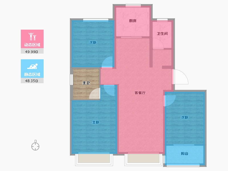 河北省-衡水市-滨湖书香雅居-93.34-户型库-动静分区