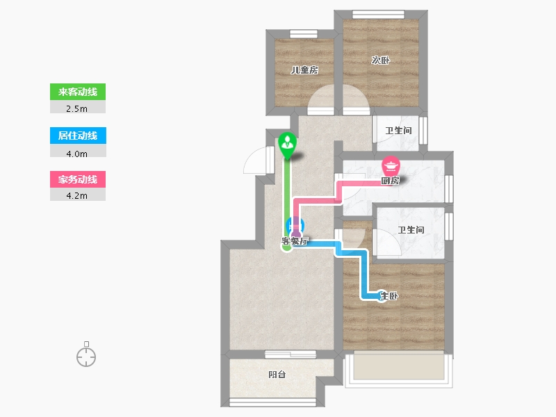 河南省-郑州市-金地正华·漾时代-47.27-户型库-动静线