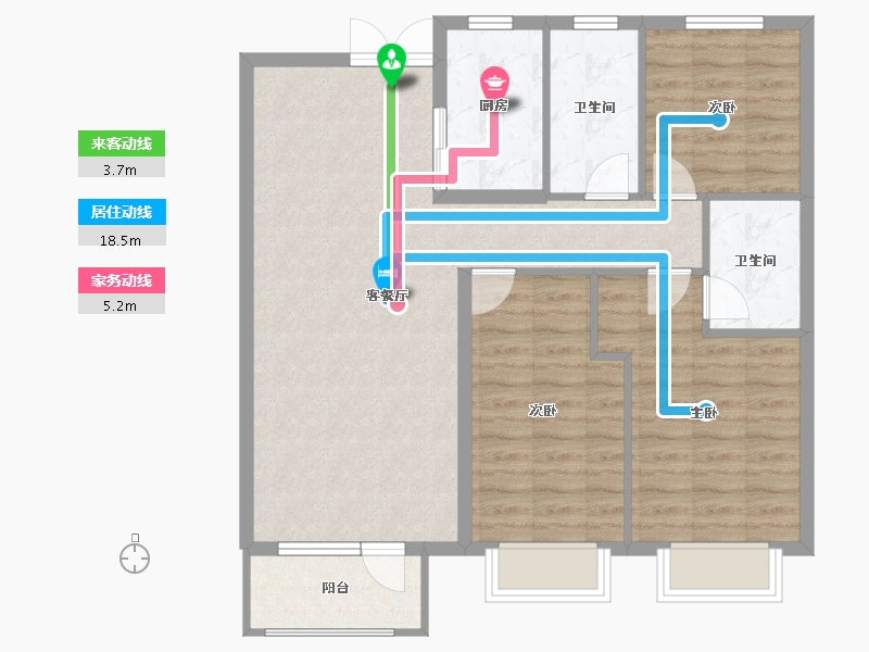 辽宁省-丹东市-江山和鳴-88.97-户型库-动静线