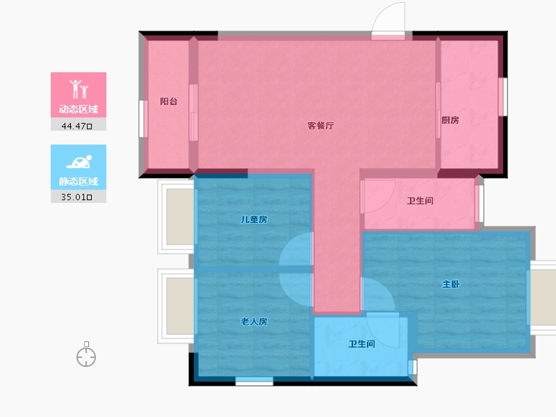 广东省-珠海市-中铁·金海澜廷-71.05-户型库-动静分区