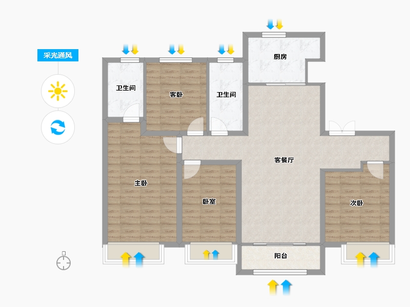 山东省-济南市-高铁熙水台-109.63-户型库-采光通风