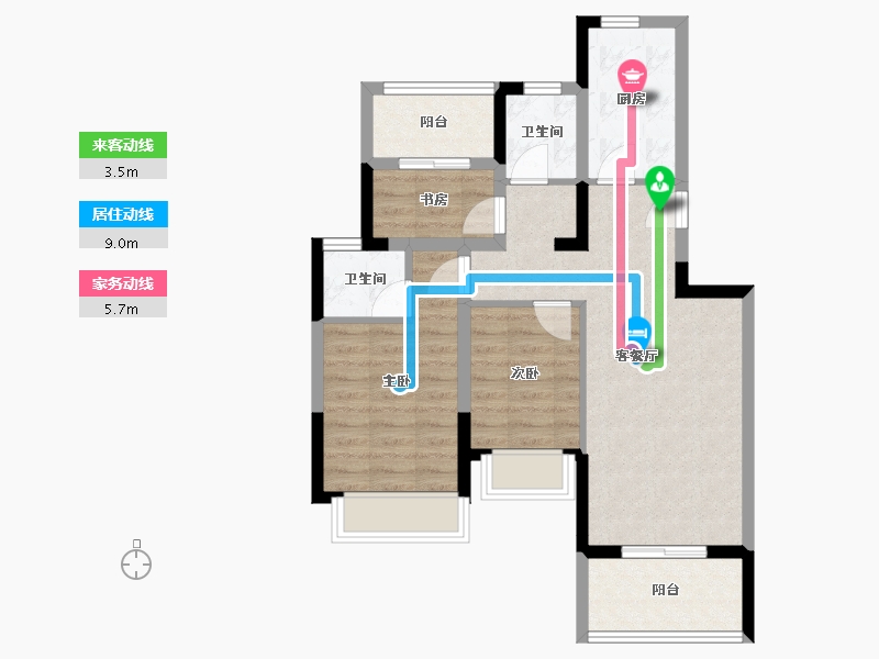 河南省-郑州市-东青·云锦熙悦-70.35-户型库-动静线