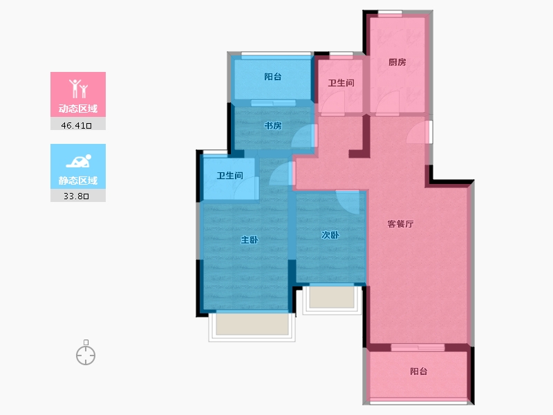 河南省-郑州市-东青·云锦熙悦-70.35-户型库-动静分区