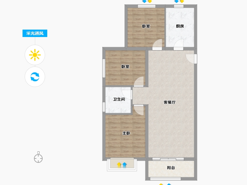 山东省-济南市-高铁熙水台-82.98-户型库-采光通风