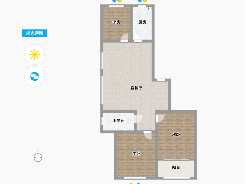 山东省-潍坊市-榕树苑-98.31-户型库-采光通风