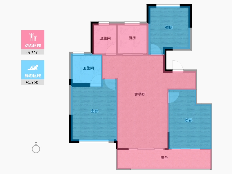 浙江省-宁波市-天阳大唐凤澜邸-84.12-户型库-动静分区