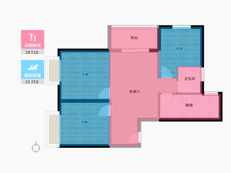 河南省-郑州市-汇泉景悦城-62.78-户型库-动静分区