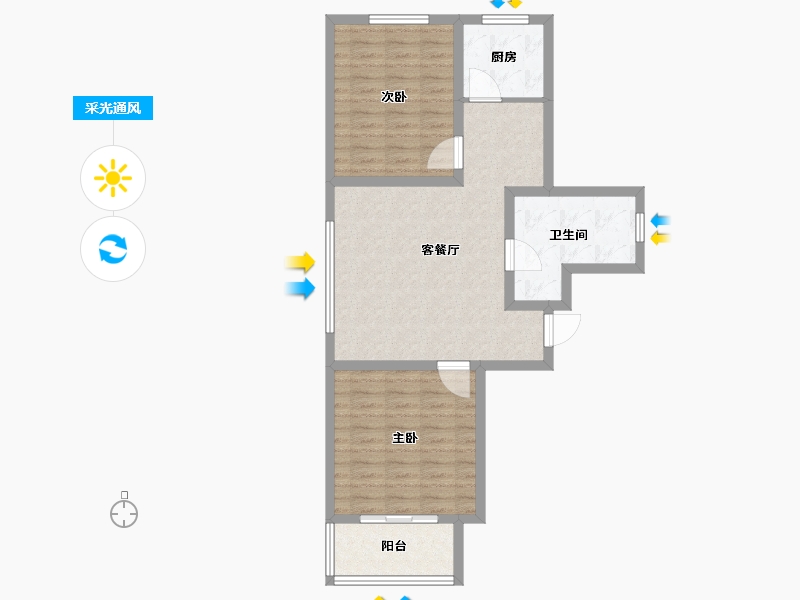 山西省-太原市-晋阳·五隆府-76.94-户型库-采光通风