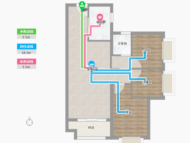 广东省-深圳市-深圳卓越城蔚蓝铂樾府-68.00-户型库-动静线