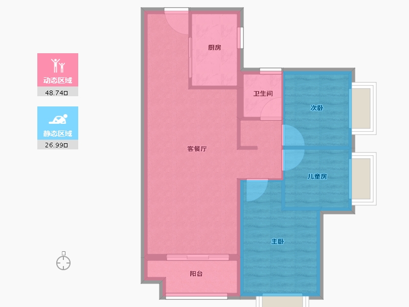 广东省-深圳市-深圳卓越城蔚蓝铂樾府-68.00-户型库-动静分区