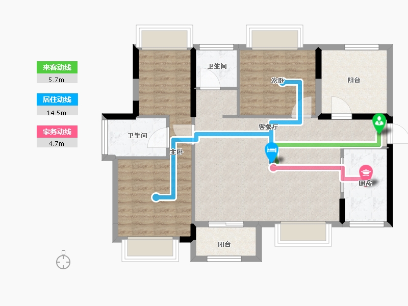 广东省-珠海市-涛鸿·金涛华府-86.95-户型库-动静线