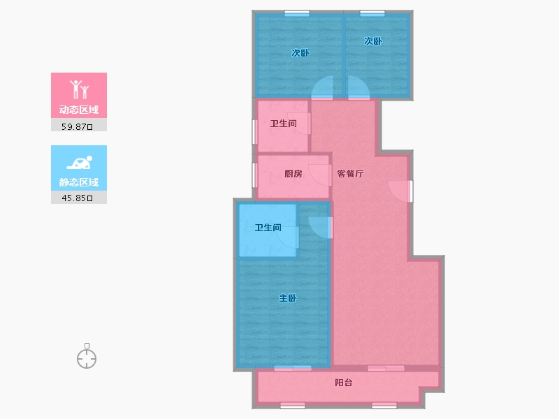 河北省-石家庄市-金地玺悦府-94.85-户型库-动静分区