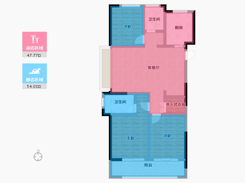 浙江省-湖州市-绿城晓园-89.60-户型库-动静分区