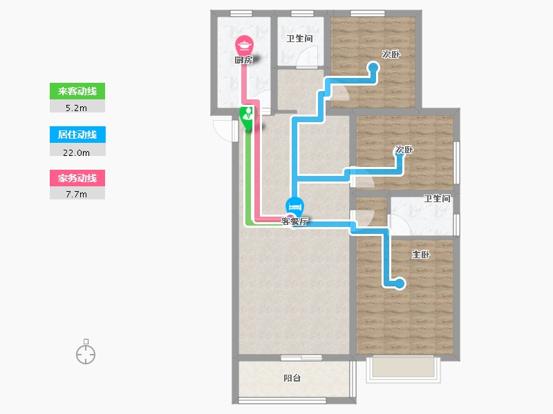 河南省-郑州市-华瑞·紫金嘉苑-104.00-户型库-动静线