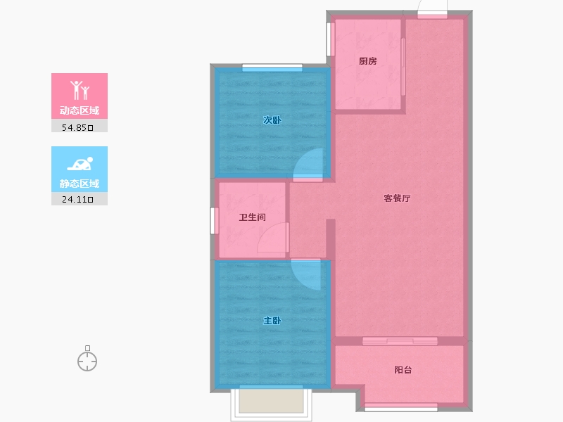 山西省-太原市-绿城中正诚园-70.97-户型库-动静分区