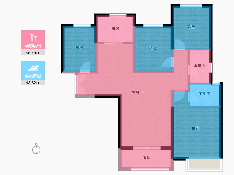 河南省-郑州市-汇泉景悦城-94.13-户型库-动静分区