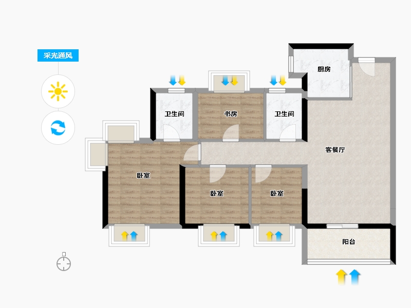 广东省-东莞市-中海十里溪境-88.97-户型库-采光通风