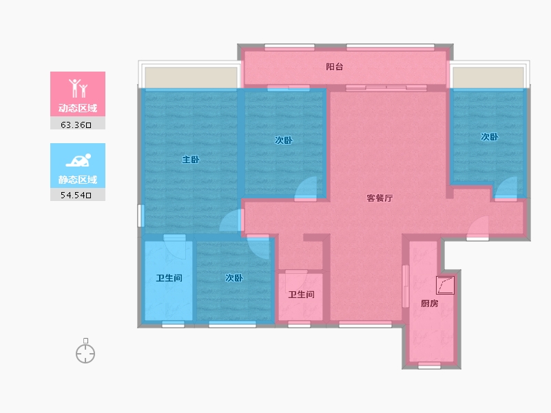 山东省-东营市-紫薇花园-120.00-户型库-动静分区