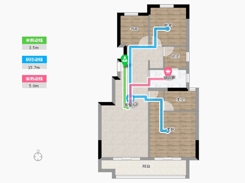 浙江省-宁波市-鸿程璟麟府-79.20-户型库-动静线