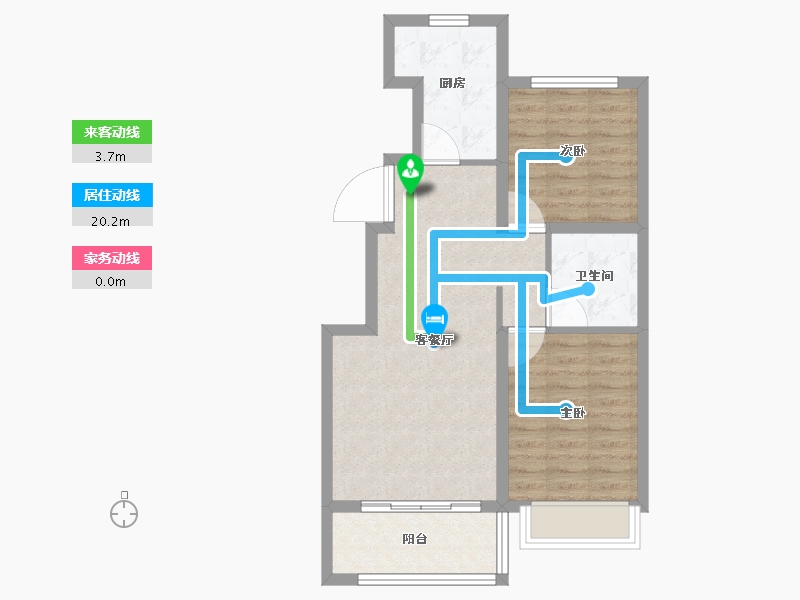 河北省-衡水市-滨湖书香雅居-63.37-户型库-动静线