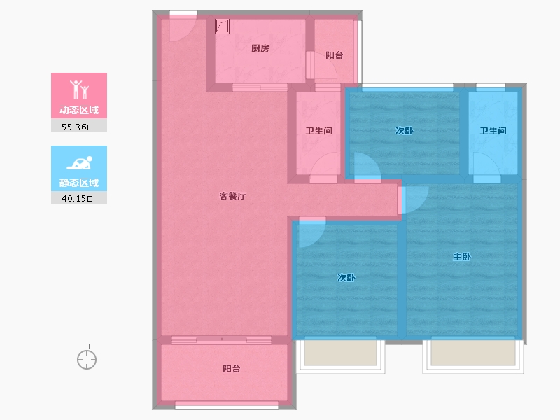 广东省-江门市-灏晟华园-83.93-户型库-动静分区