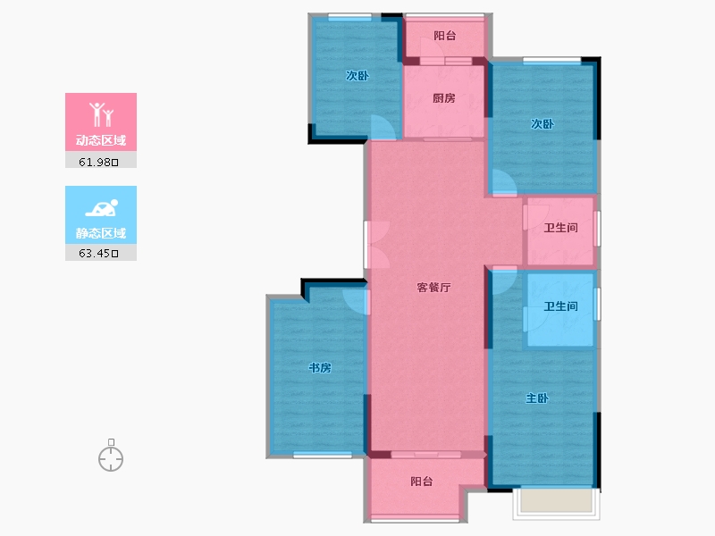 河南省-郑州市-​兴港永威和园-112.41-户型库-动静分区