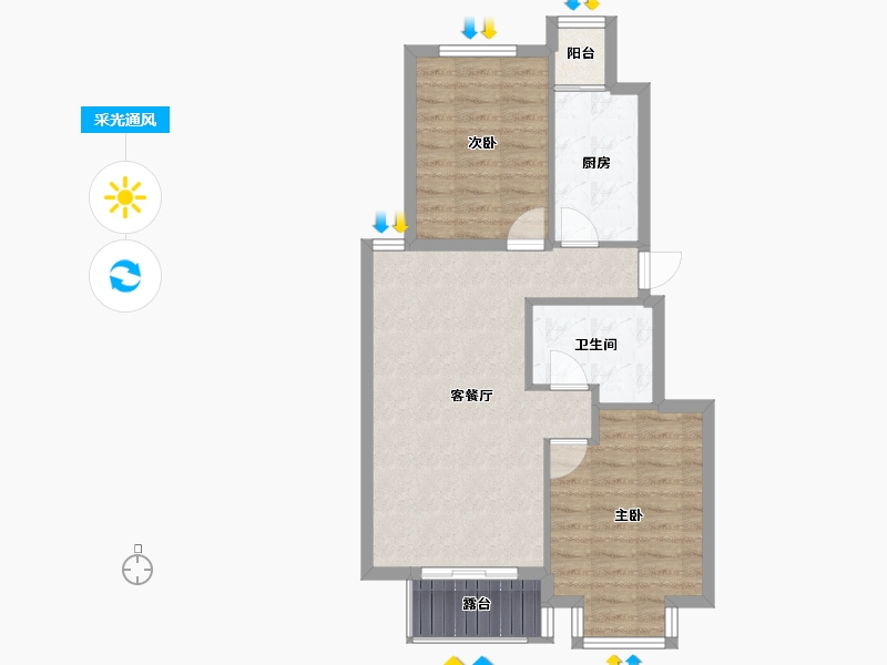 北京-北京市-润泽悦溪-71.00-户型库-采光通风