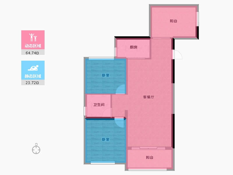 四川省-成都市-瀚城绿洲-79.63-户型库-动静分区