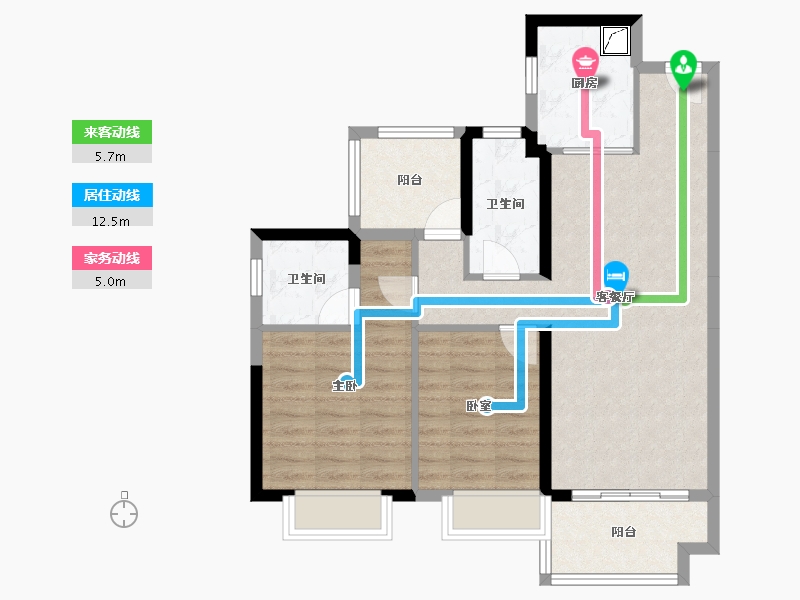 广东省-惠州市-新城金樾江南-75.51-户型库-动静线