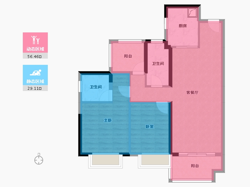 广东省-惠州市-新城金樾江南-75.51-户型库-动静分区