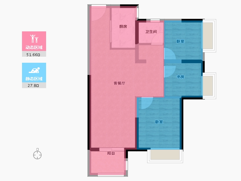 河南省-郑州市-谦祥时光序-71.20-户型库-动静分区