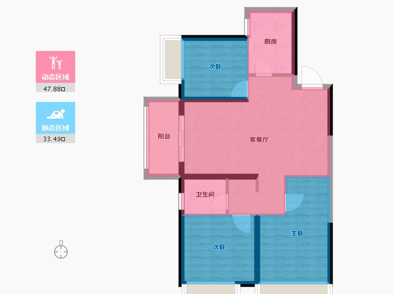 河南省-郑州市-东原阅城-72.80-户型库-动静分区